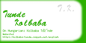 tunde kolbaba business card